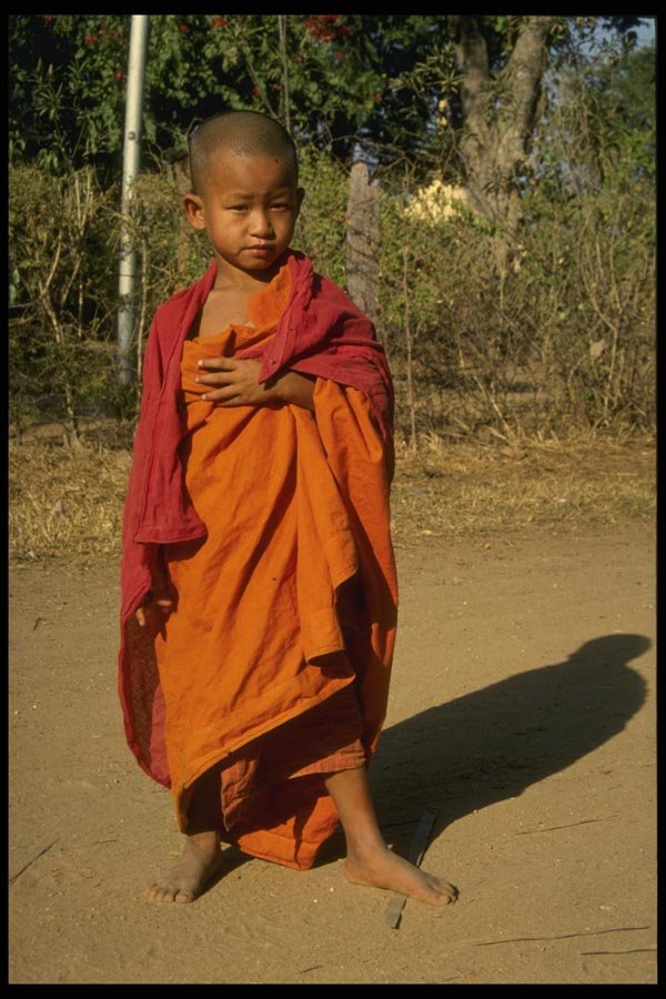 076055 Young Monk In Buddhist Robe A4 Photo Print