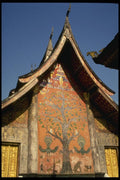 076071 Laotian Temple With Tree Mosaic A4 Photo Print