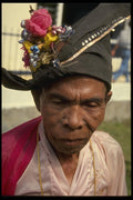 076083 Old Man Wearing Floral Turban A4 Photo Print