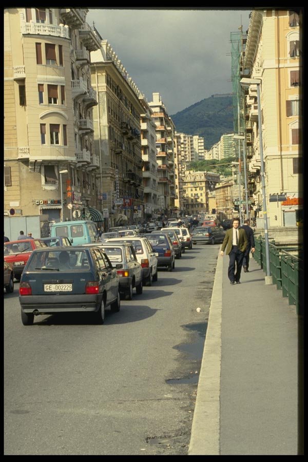 079008 Street In Downtown Genoa A4 Photo Print