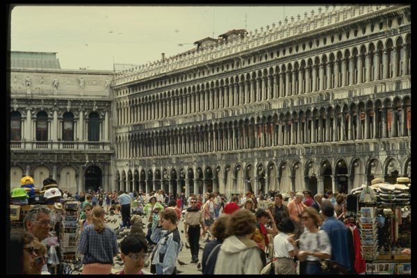 079055 Activity In Front Of The Cathedral, Venice A4 Photo Print