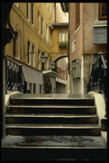 079056 Bridge And Alley, Venice A4 Photo Print