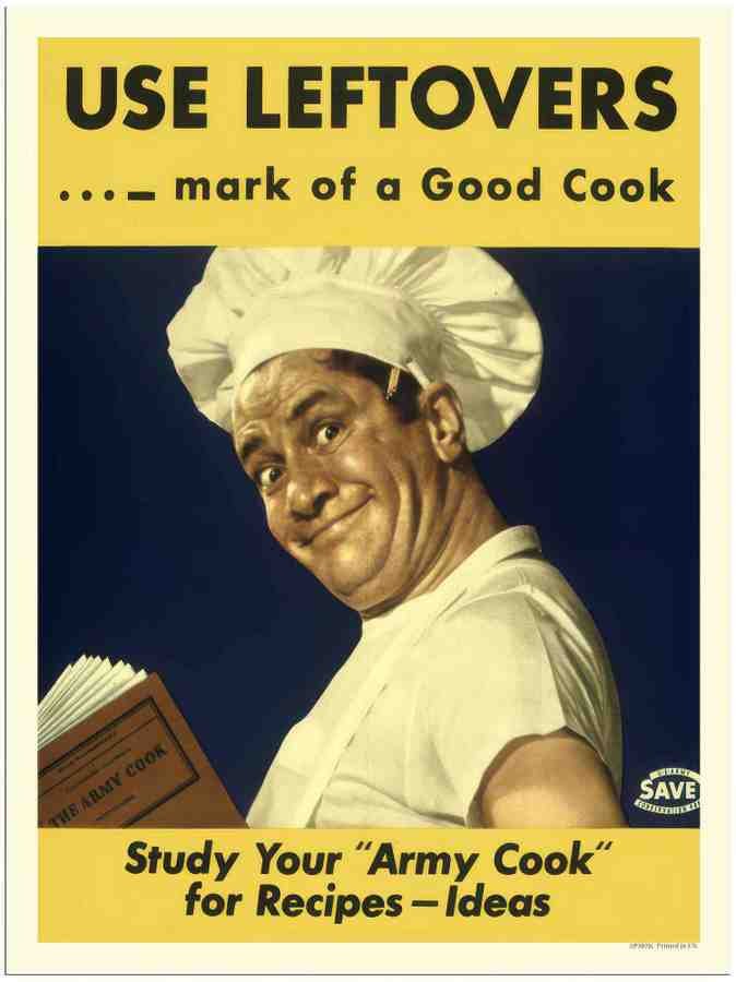 07K use leftovers army cook 2 Vintage Advert A4 Photo Print
