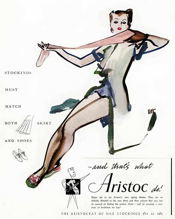 08 Aristoc Stockings Vintage Advert A4 Photo Print