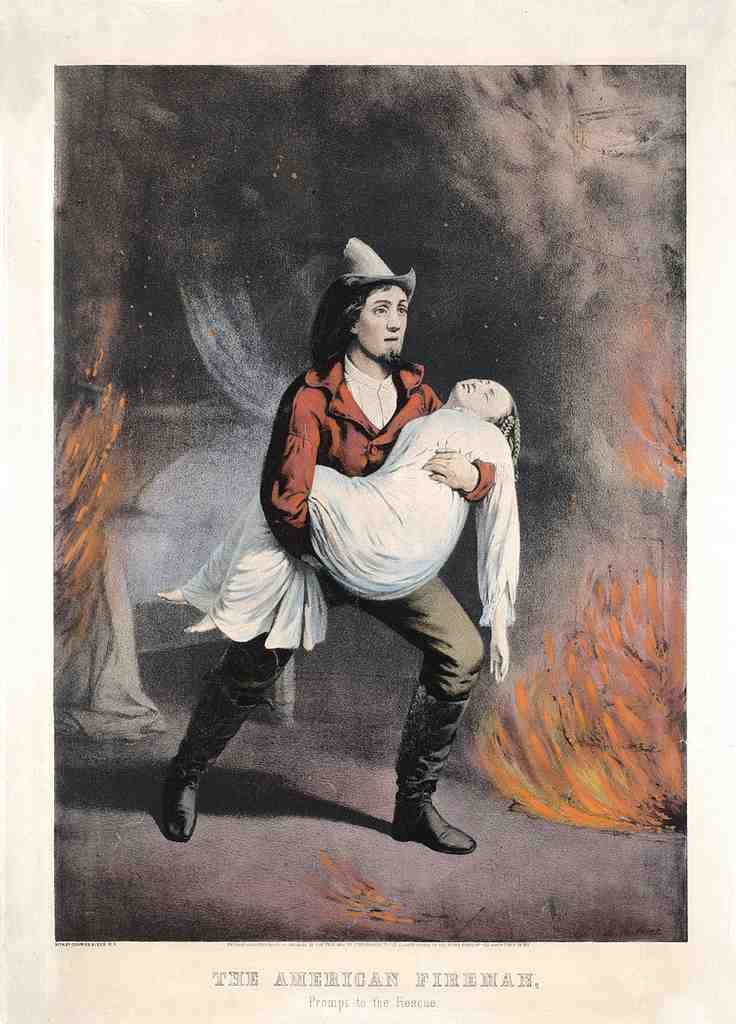 08 Fire Fighting Prompt Rescue Vintage A4 Photo Print