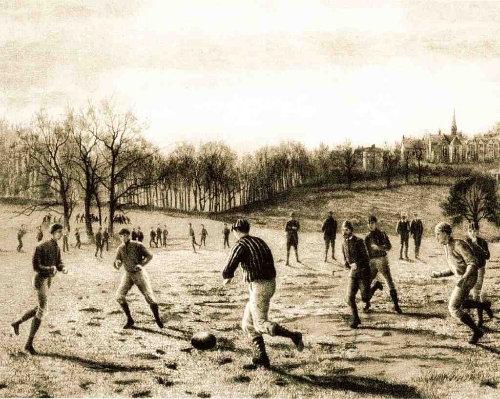 080 Harrow School Footer Field 1887 Vintage A4 Photo Print