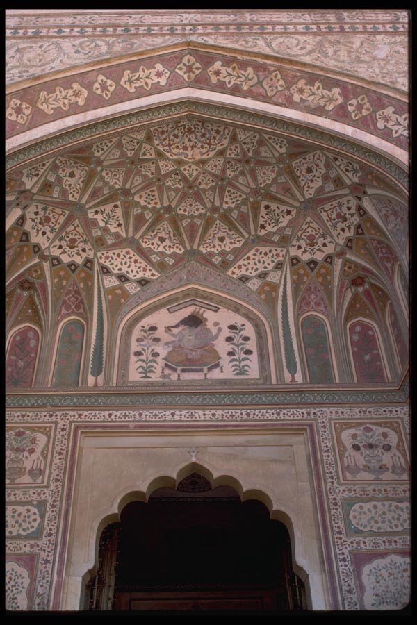 080022 Jaipur, Amber Palace Gate Detail A4 Photo Print