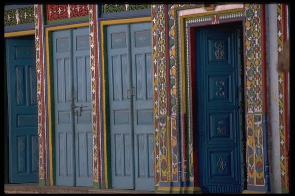 080025 Facades At Painted Village A4 Photo Print