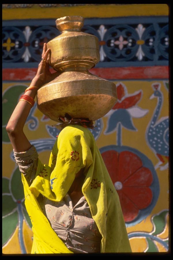 080026 Village Woman A4 Photo Print