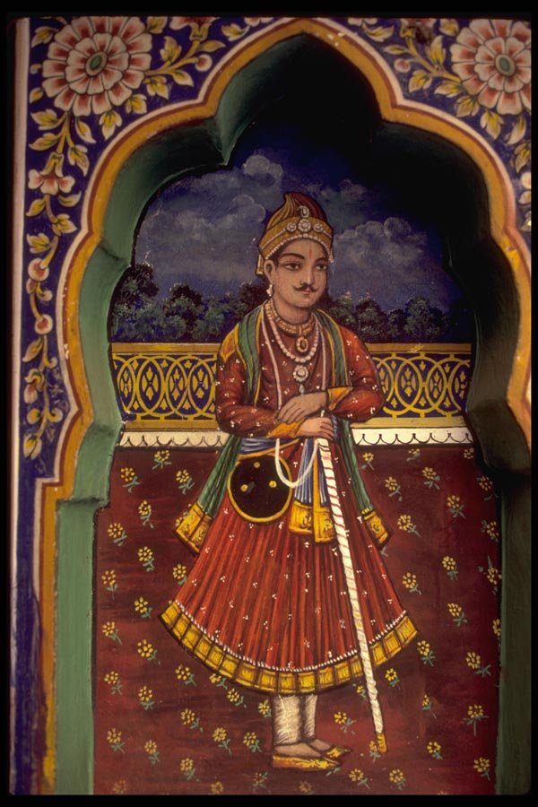 080039 Jaipur, Detail Of Mural On House A4 Photo Print