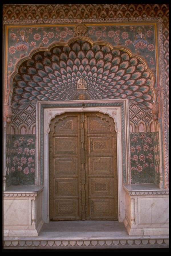 080044 Jaipur, Peacock Doorway Inside City Palace A4 Photo Print