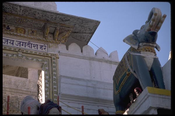 080064 Udaipur, Hindi Temple With Ganesh Statue A4 Photo Print