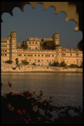 080065 Udaipur, City Palace Seen Across Lake A4 Photo Print