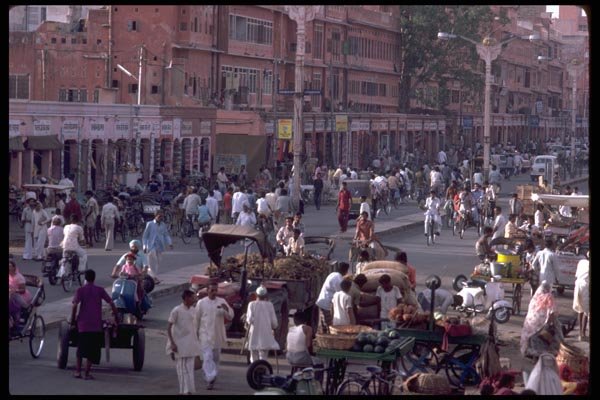 080082 Jaipur, Rush Hour A4 Photo Print