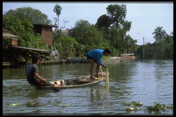 081025 Fishermen In Thonburi, Bangkok A4 Photo Print