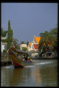 081076 Taxi Boat In Thonburi, Bangkok A4 Photo Print