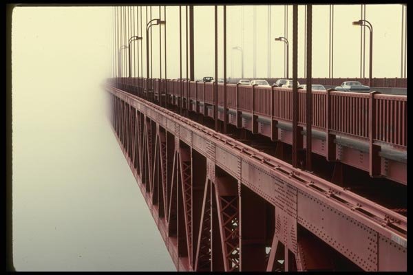 082011 Disappearing Into Fog Golden Gate Bridge A4 Photo Print