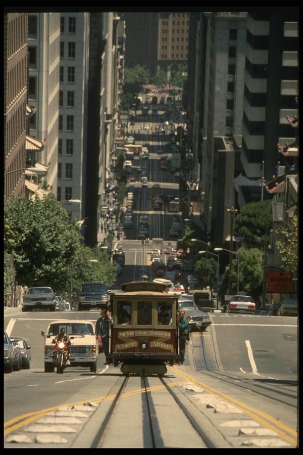082042 California Street Cable Car Nob Hill A4 Photo Print