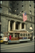 082043 Cable Car At Powell And Geary At St. Francis Hotel A4 Photo Print