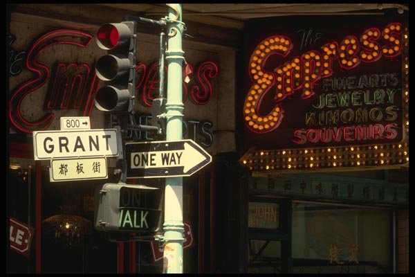 082048 Street Sign Chinatown A4 Photo Print