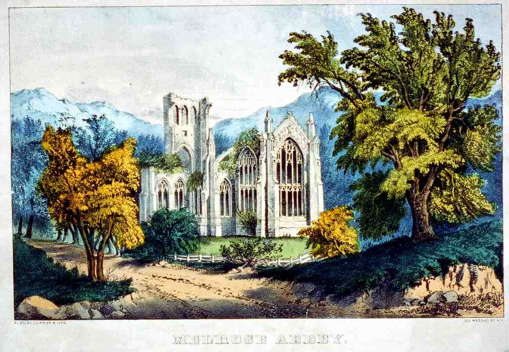 083 Melrose Abbey Vintage A4 Photo Print