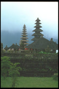 083062 Multi Roofed Merus, Lake Temple At Candi Kluning A4 Photo Print