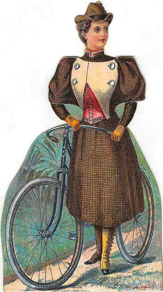 084 Lady Cyclist Vintage A4 Photo Print