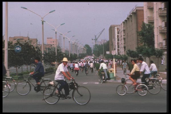 085007 Bicycles On Street Beijing A4 Photo Print