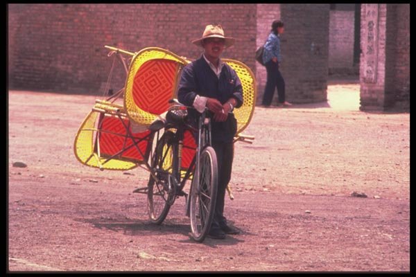 085008 Cyclist With Cargo Beijing A4 Photo Print