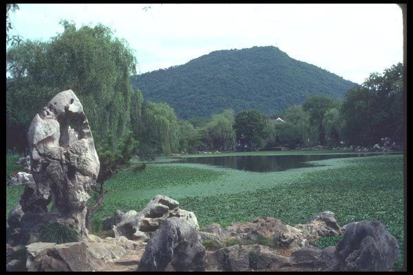 085078 Rocks, West Lake, Hang Chow A4 Photo Print