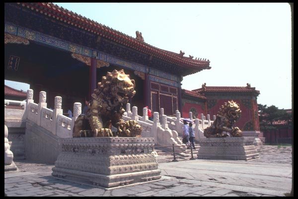 085099 Lion Statues Beijing A4 Photo Print