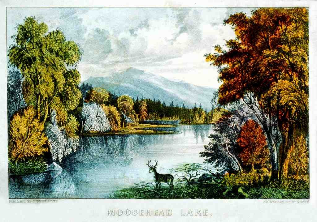 086 Moosehead Lake Vintage A4 Photo Print