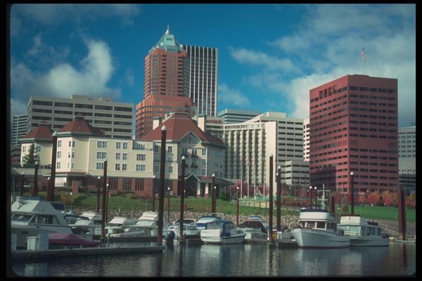 086001 Portland, View From River Place Marina A4 Photo Print
