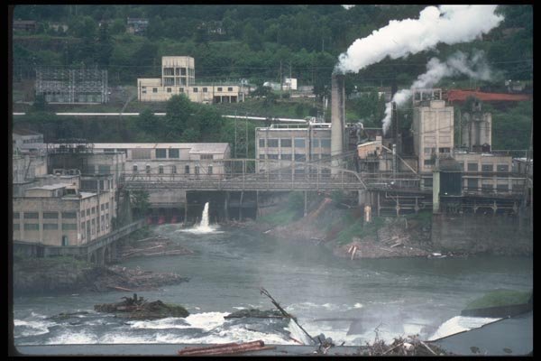 086020 Oregon City, Willamette River, Power Plant A4 Photo Print