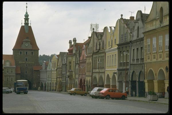 088071 A Small Town Square A4 Photo Print