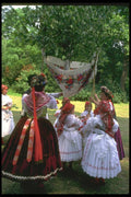 088084 Moravia, Straznice, Colorful Costumes At A Slavic Festival A4 Photo Print