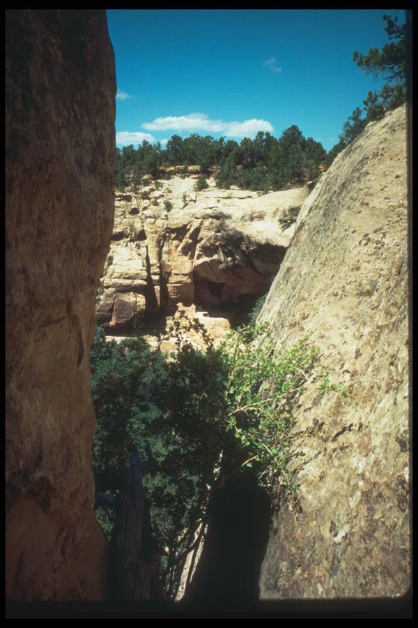 089030 Cliff Palace Thru Rocks A4 Photo Print