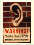 08H warning walls have ears 2 Vintage Advert A4 Photo Print