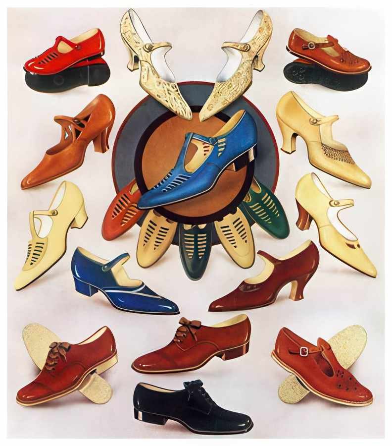 09 Shoes 1930 Vintage Advert A4 Photo Print