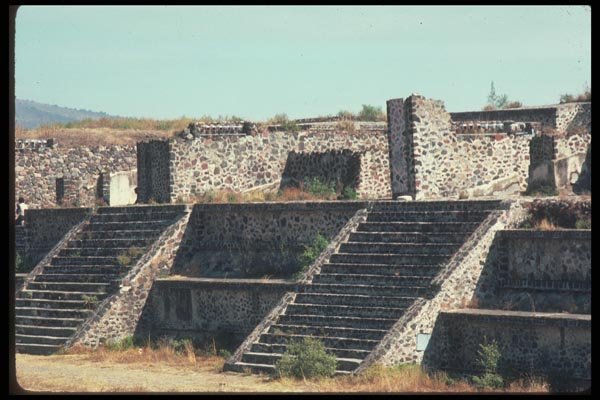 090002 Stairway Teotihuacan, Olmec Ruins A4 Photo Print