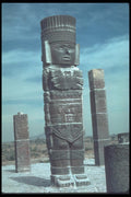 090012 Warrior Pillar Tula, Toltec Ruins A4 Photo Print