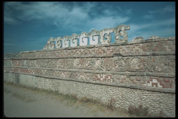 090013 Mural Tula, Toltec Ruins A4 Photo Print