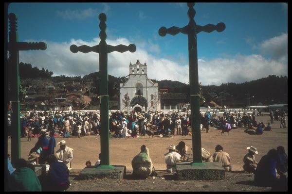 090021 Crosses Chamula, Tzotzil Village A4 Photo Print