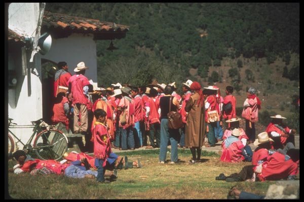 090024 Gathering Of Villagers Chamula, Tzotzil Village A4 Photo Print
