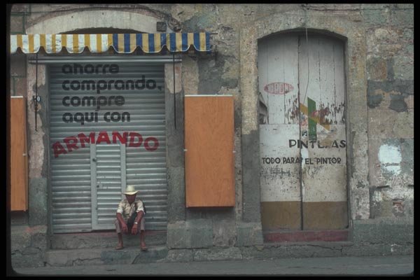 090048 Man In Doorway, Oaxaca, Mexico A4 Photo Print