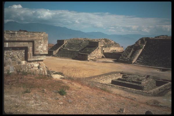090057 Pyramids Montealban, Zapotec Ruins A4 Photo Print
