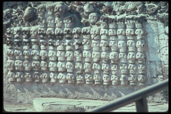 090081 Skull Rack Tenochtitlan, Aztec Ruins, Mexico City A4 Photo Print