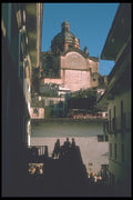 090097 Church Above The Market A4 Photo Print