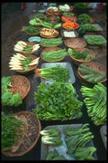 091015 Vegetables In A Chinatown Market, Singapore A4 Photo Print