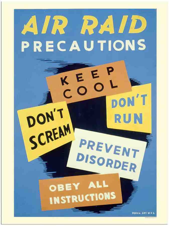 092 air raid precautions war poster 2 Vintage Advert A4 Photo Print